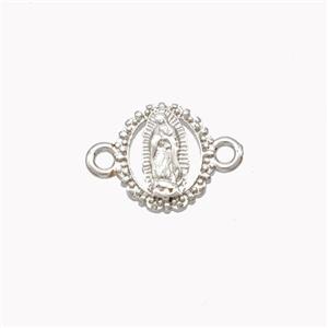 Virgin Mary Charms Copper Connector Platinum Plated, approx 10mm