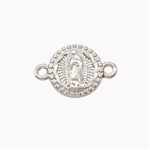 Virgin Mary Charms Copper Connector Platinum Plated, approx 10mm