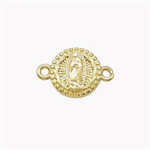 Virgin Mary Charms Copper Connector Gold Plated, approx 10mm