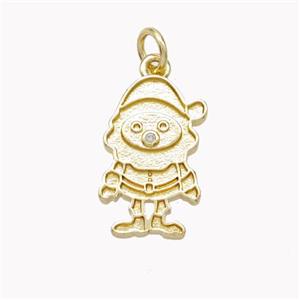 Christmas Gingerbread Man Charms Copper Pendant Gold Plated, approx 10-17mm