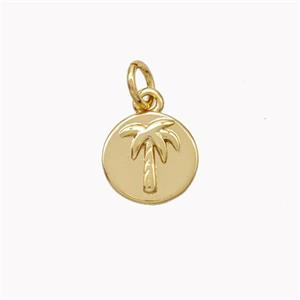 Copper Coconut-Tree Pendant Gold Plated, approx 10mm