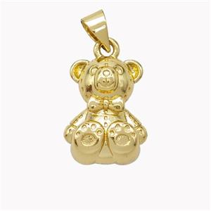 Copper Bear Pendant Gold Plated, approx 12-15mm