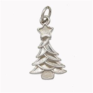 Christmas Tree Copper Pendant Platinum Plated, approx 11-17mm