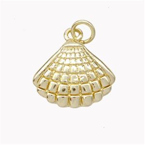 Copper Scallop Shell Pendant Gold Plated, approx 13-16mm