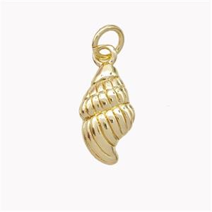 Copper Spiral Shell Pendant Gold Plated, approx 8-14mm