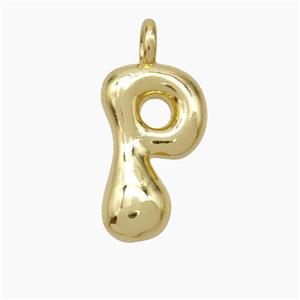 Copper Letter-P Pendant Gold Plated, approx 13-18mm