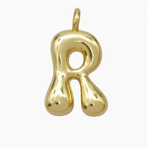 Copper Letter-R Pendant Gold Plated, approx 13-18mm