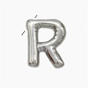 Copper Letter-R Pendant Platinum Plated, approx 10-15mm