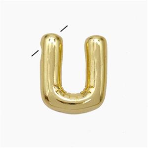 Copper Letter-U Pendant Gold Plated, approx 10-15mm
