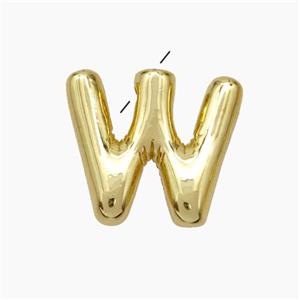 Copper Letter-W Pendant Gold Plated, approx 10-15mm
