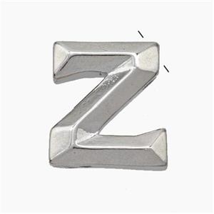 Copper Letter-Z Pendant Platinum Plated, approx 15-18mm