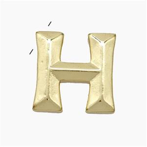 Copper Letter-H Pendant Gold Plated, approx 15-18mm