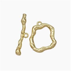 Copper Toggle Clasp Hammered Gold Plated, approx 15-16mm, 23mm