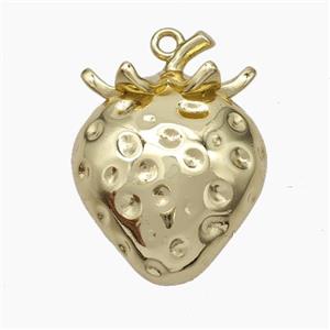 Copper Strawberry Charms Pendant Gold Plated, approx 18-24mm