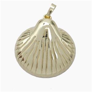 Scallop Shell Charms Copper Pendant Gold Plated, approx 24-26mm