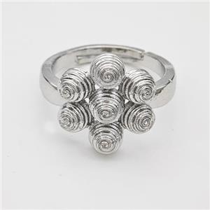 Copper Rings Rebirth Adjustable Platinum Plated, approx 15mm, 18mm dia