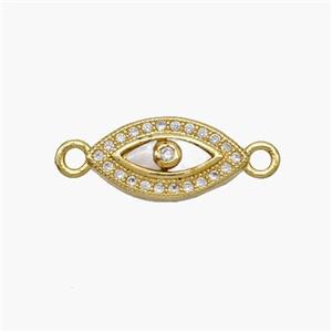 Copper Eye Connector Pave Shell Zirconia 18K Gold Plated, approx 8-16mm