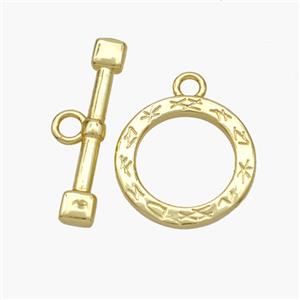 Copper Toggle Clasp Gold Plated, approx 14mm, 22mm