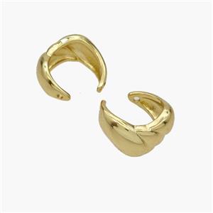 Copper Clip Earrings Gold Plated, approx 8mm, 13.5mm dia