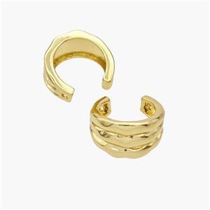 Copper Clip Earrings Gold Plated, approx 7.5mm, 13.5mm dia