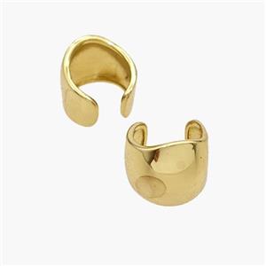 Copper Clip Earrings Gold Plated, approx 11.5mm, 12.5mm dia