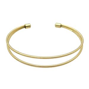 copper bangle, adjustable, gold plated, approx 4-9mm, 55mm dia