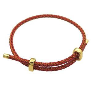 red Tiger Tail Steel Bracelet, adjustable, approx 3mm thickness