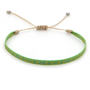 nepal style Handmade braid Bracelet, adjustable, green, approx 4-6mm, 16-24cm length