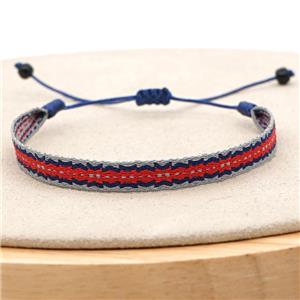 nepal style Handmade braid Bracelet, adjustable, approx 8mm, 16-24cm length