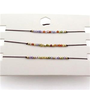 Cubic Zircon Bracelet Adjustable Multicolor, approx 1.8-2.5mm, 16-23cm length