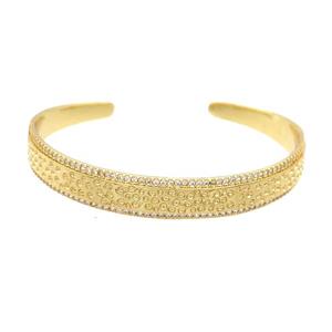 Copper Bangle Pave Zircon Gold Plated, approx 9mm, 50-60mm