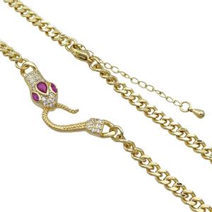 Copper Necklace Chain Snake Gold Plated, approx 10-40mm, 4.5mm, 45-50cm length