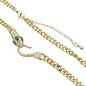 Copper Necklace Chain Snake Gold Plated, approx 10-40mm, 4.5mm, 45-50cm length