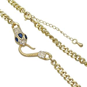 Copper Necklace Chain Snake Gold Plated, approx 10-40mm, 4.5mm, 45-50cm length