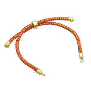 Orange Nylon Bracelet Chain, approx 3mm