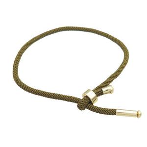 Nylon Bracelet Adjustable Army Green, approx 3mm