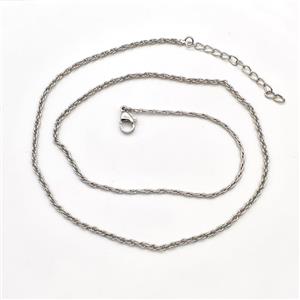 Copper Necklace Chain Platinum Plated, approx 2mm, 43-48cm length