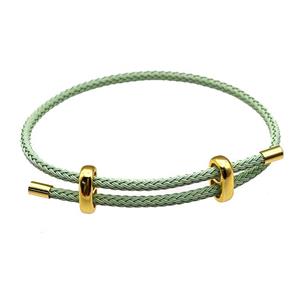 Mint Green Tiger Tail Steel Bracelet Adjustable, approx 3mm thickness