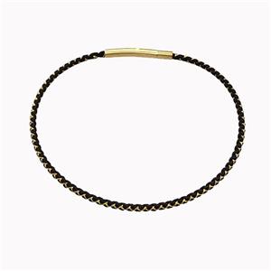 Black Nylon Cord Bracelet With Stainless Steel Clasp, approx 2mm thickness