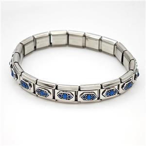 Stainless Steel Module Bracelet, approx 9mm, 17cm length