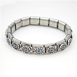 Stainless Steel Module Bracelet, approx 9mm, 17cm length