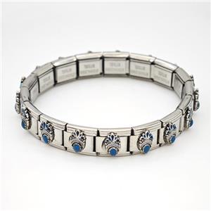 Stainless Steel Module Bracelet, approx 9mm, 17cm length