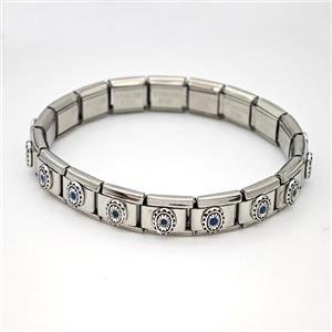 Stainless Steel Module Bracelet Flower, approx 9mm, 17cm length