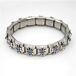 Stainless Steel Module Bracelet, approx 9mm, 17cm length