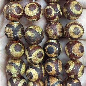 round Tibetan Agate Beads, eye, approx 12mm dia