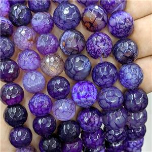 purple veins Agate Beads, faceted round, approx 8mm dia