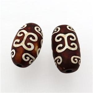 tibetan DZi Agate barrel beads, approx 14-23mm