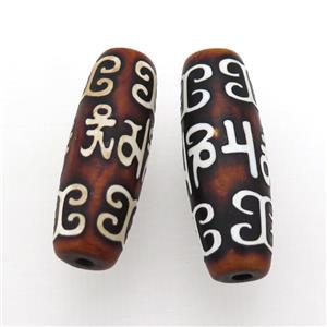 tibetan DZi Agate barrel beads, approx 14-40mm