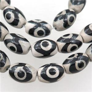 Tibetan Agate barrel beads, approx 10x14mm