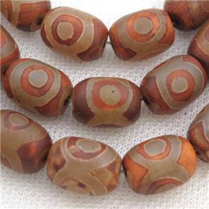 Tibetan Agate barrel Beads, approx 12-16mm, 23pcs per st